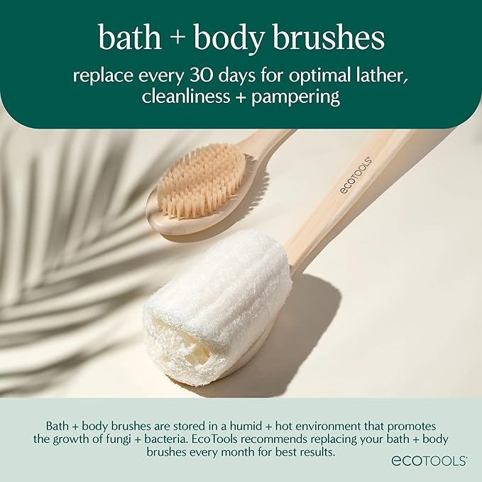 EcoTools Dry Body Brush, for Post Shower & Bath Skincare Routine, Removes Dirt - Image 7