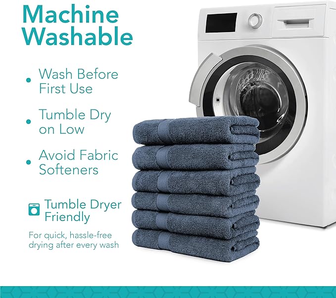 Pleasant Home Bath Towels Set of 6 100% Cotton, 515 GSM | Lightweight, Soft & - Image 5