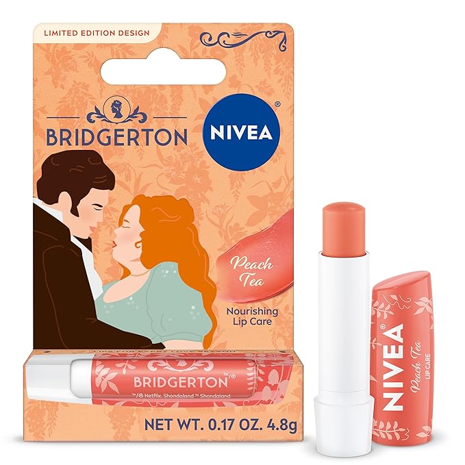 NIVEA Peach Tea Lip Balm, Nourishing Lip Care, Bridgerton Limited Edition by Nivea
