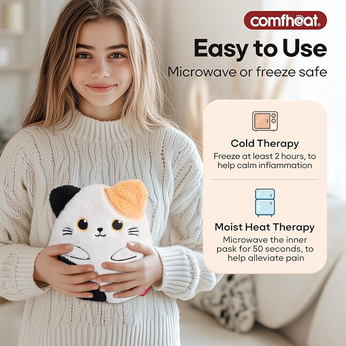 Cat Microwave Heating Pad for Period Cramps, Moist Heat Pack for Menstrual - Image 6