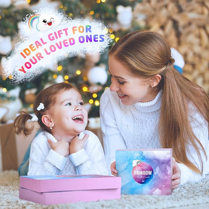 Rainbow Cloud Bath Bomb for Girls, 2 Extra Large Handmade Bath Bombs for Kids - Image 6