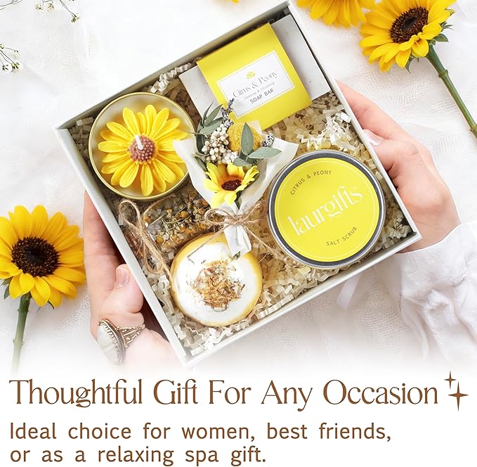 Birthday Gifts for Women – Yellow Sunshine Spa Gift Box, Luxury Bath & Self - Image 9