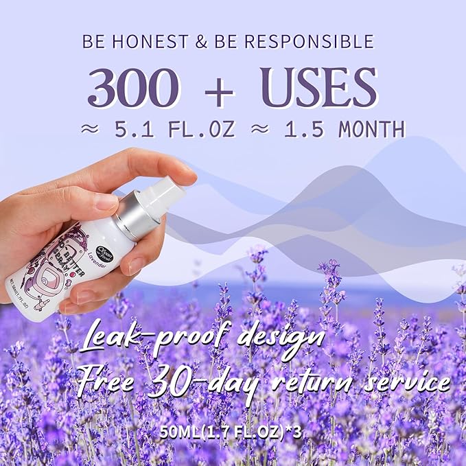 Clean-n-Fresh Toilet Spray, Variety 3 Pack -Lavender, Peppermint, Bathroom & - Image 2