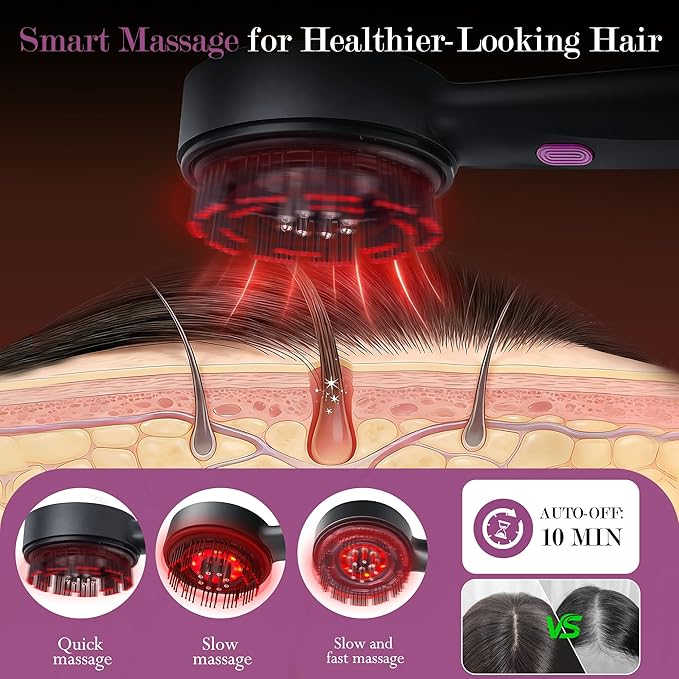 3-in-1 Rechargeable Scalp Massager Hair Growth Oil Applicator, Gentle - Image 6