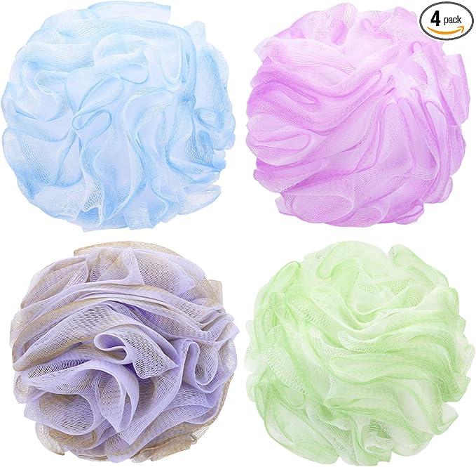 Tbestmax 4 Pack Bath Sponge Pouf Shower Loofah Body Scrubber Exfoliator by Tbestmax