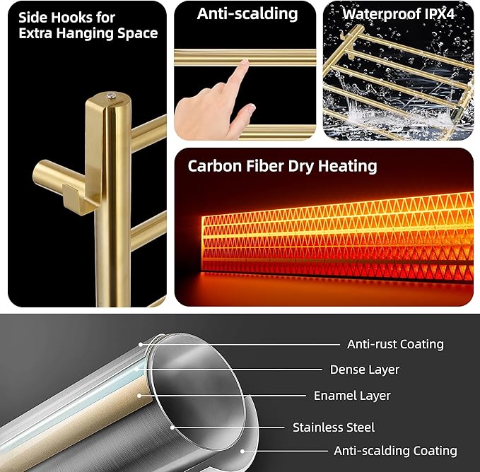 P&Dlusir Towel Warmer, Heated Towel Rack - Image 5