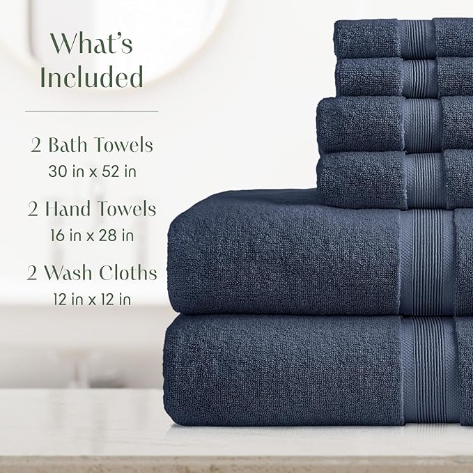 Springtree Home Luxury Viscose from Bamboo Bath Towel Set 6 Piece Set | 35% - Image 2