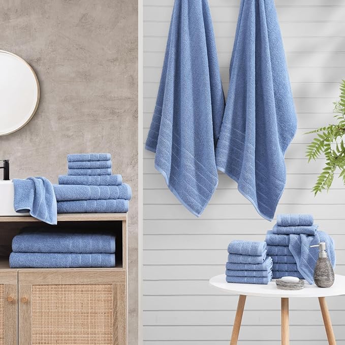 Casa Platino 100% Cotton Bathroom Towels Set – 24 Pc Family Pack – Soft & - Image 7