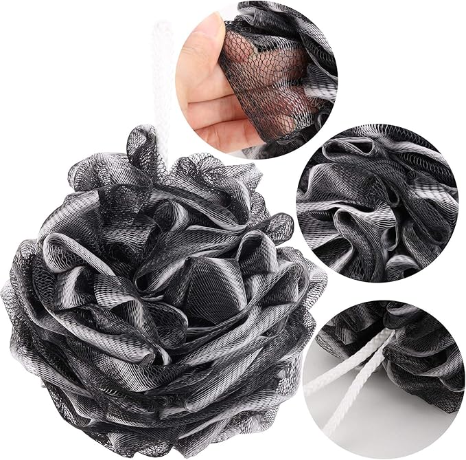 BTYMS 4 Pieces Large Loofah Sponge Shower Puff Bath Scrunchie 75g/pc Shower - Image 2