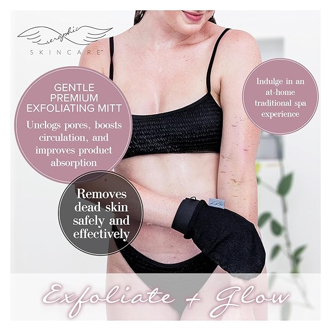 Seraphic Skincare Premium Exfoliating Glove – Viscose Fiber Korean Exfoliating - Image 2