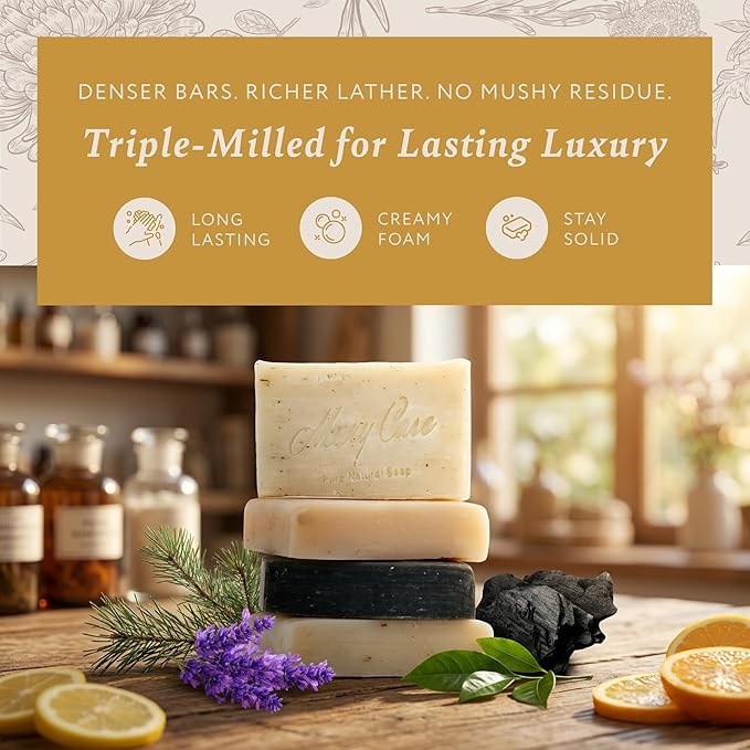 Mary Case Goat Milk Variety Bar Soap Set of 8 | Lavender, Pine Tar, Tea Tree & - Image 3