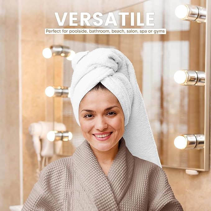 Towel and Linen Mart 100% Cotton White 6 Pack Bath Towel Set, Quick Dry - Image 2