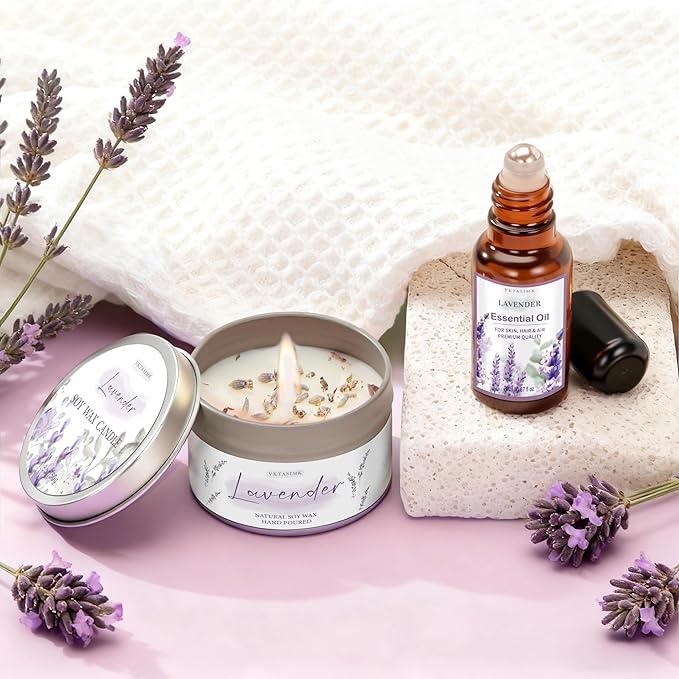 Gifts for Women, Lavender Bath and Body Gift Basket Relaxing Spa Self Care Gift - Image 5