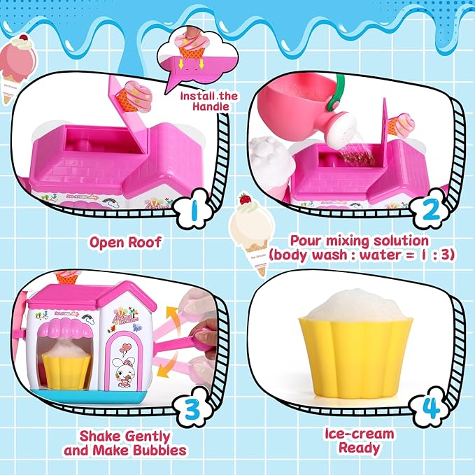 Bath Toys for Kids Ages 4-8 3-5 Toddler Bath Toys Bathtub Ice Cream Foam Maker - Image 5