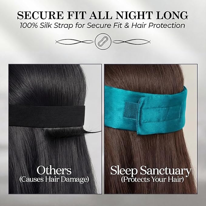 SLEEP SANCTUARY 100% Pure Mulberry Silk Sleep Mask - Image 5