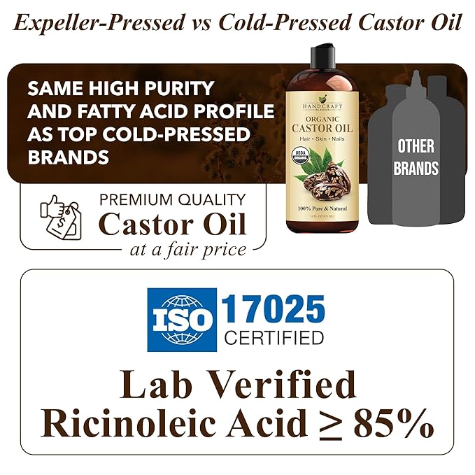 Handcraft Blends Organic Castor Oil 16 Fl Oz | Roll on Bottle | 100% Pure and - Image 2