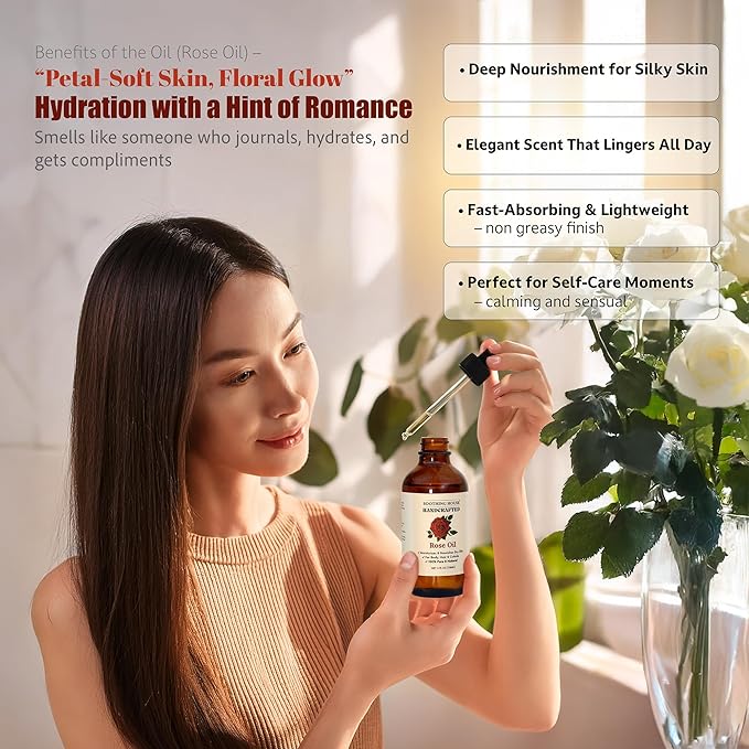 Rose Body Oil, Moisturizing Body Oil - Image 6