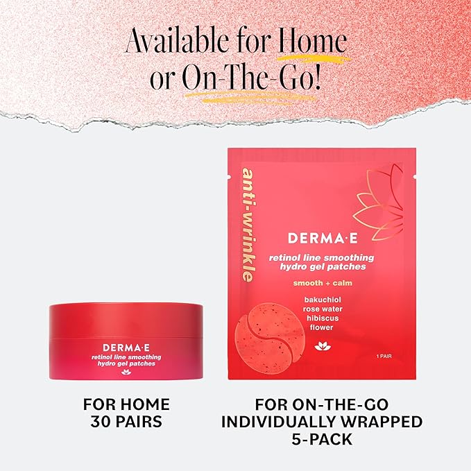 Derma E Retinol + Bakuchiol Under Eye Patches Non-Irritating, Line Smoothing - Image 7