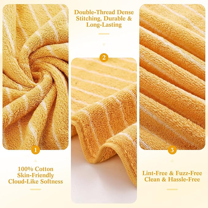6 Pcs Large Bath Towels Set 28x55 Inch Soft Cotton Towels - Image 5