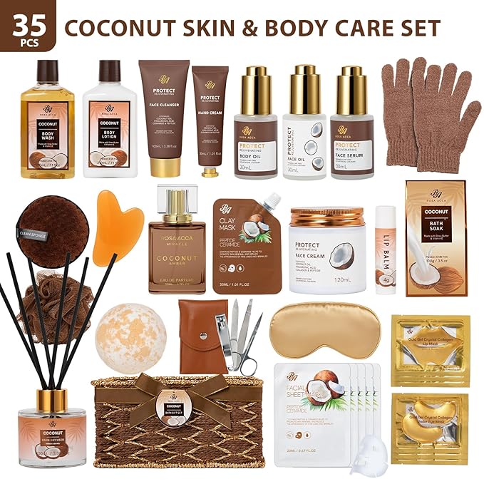 35 Pcs Coconut Vanilla Spa Gift Basket - Image 2