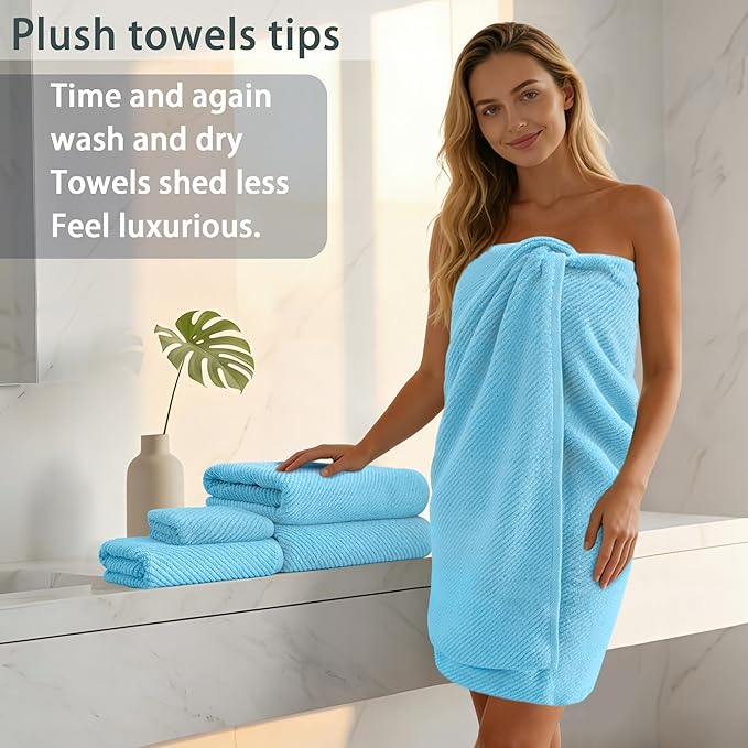 VOOVA & MOVAS Bath Towel Set, Bath Towels Set - Image 3