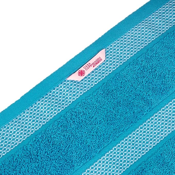 CASA COPENHAGEN Solitaire Mix 6 Pieces Towel Set- Grey Violet + Teal, 600 GSM - Image 8