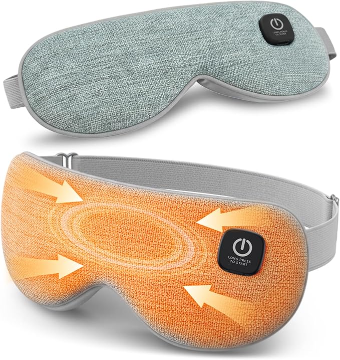 Cordless Heated Eye Mask with 1500mAh Large Battery, 4 Heat Levels & 100% by REFDAQ
