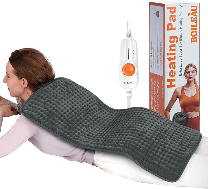 Boileau Electric Heating Pad for Back Pain and Period Cramps Relief, 3 Heating by WishYouLovelyandHappy