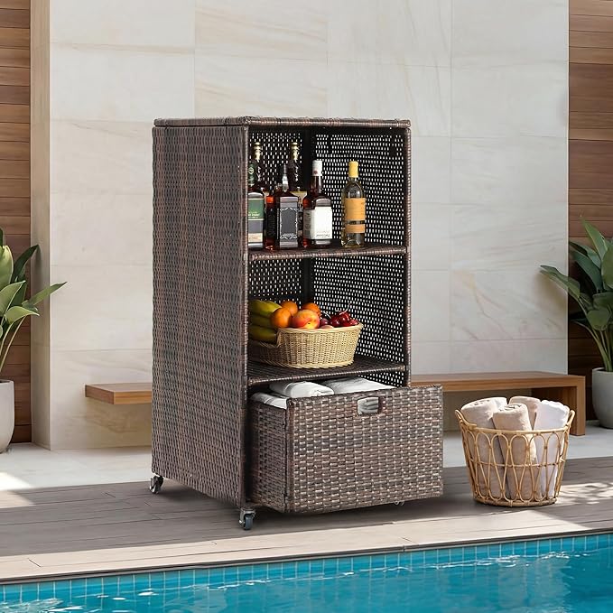 HOMREST Outdoor Pool Towel Rack by HOMREST