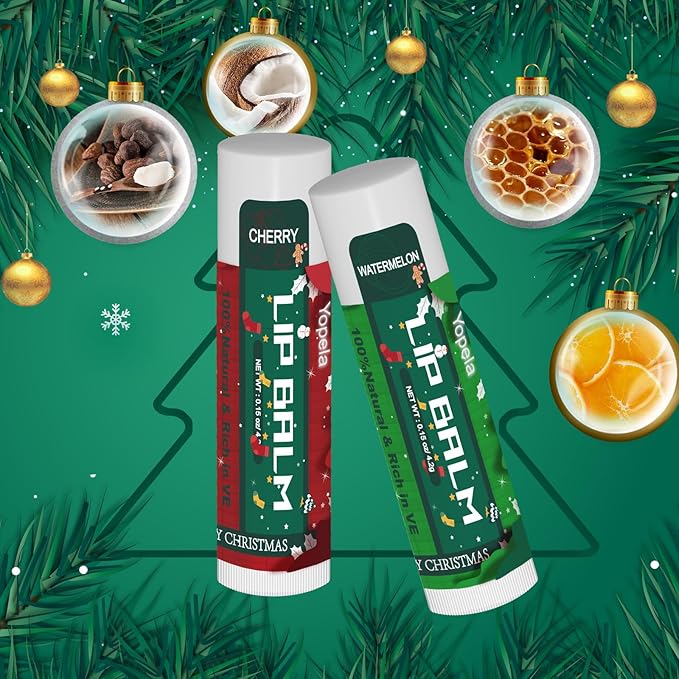 Yopela 19 Pack Christmas Natural Lip Balm Bulk - Image 4