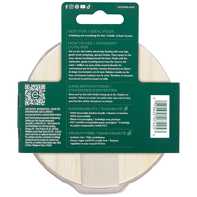 EcoTools Dry Body Brush, for Post Shower & Bath Skincare Routine, Removes Dirt - Image 2
