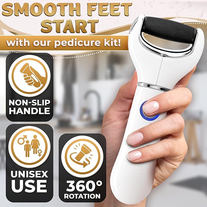 Electric Foot File Callus Remover – 3-Speed Foot Scrubber Electric, Dry Skin - Image 3