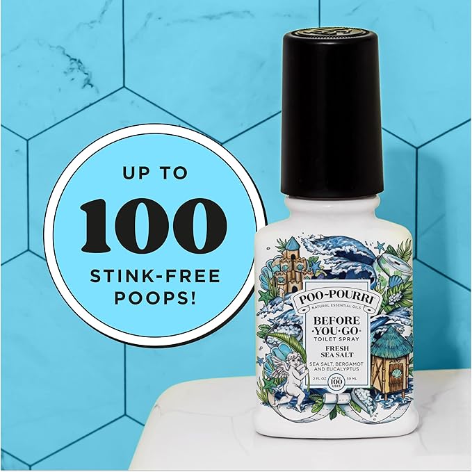 Poo-Pourri Before-You-Go Toilet Spray, Fresh Sea Salt, 2 Fl Oz, Bathroom Odor - Image 7