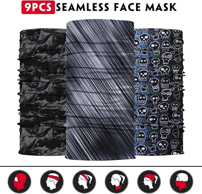 Venswell Neck Gaiter Face Mask Men Women, Seamless Bandana Rave Face Cover - Image 5