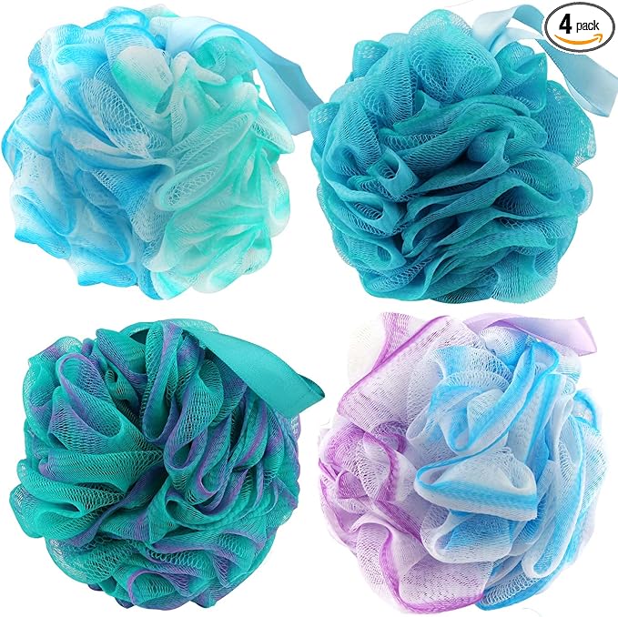 Chuya Bath Loofahs Sponges 80g XL Size, 4 Pack Shower Sponge Exfoliating by Chuya