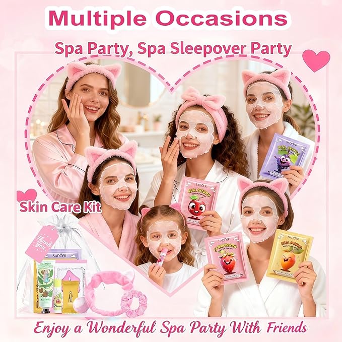 110PCS Spa Party Supplies for Girls, Daughter Spa Party Favors Include Face - Image 6