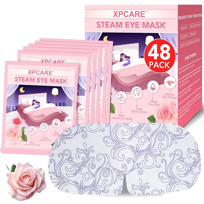 XPCARE 48 Pack Steam Eye Masks for Dry Eyes, Self Heated Steam Warm Eye Mask by XPCARE