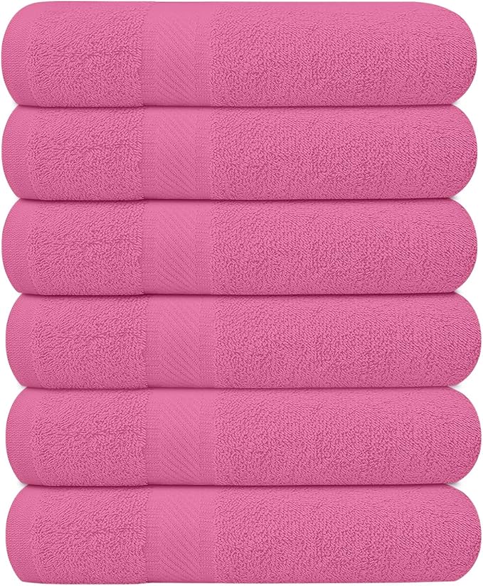 KAHAF COLLECTION 6 Pack Bath Towels Set 100% Ring Spun Cotton, Lightweight by KAHAF+COLLECTION