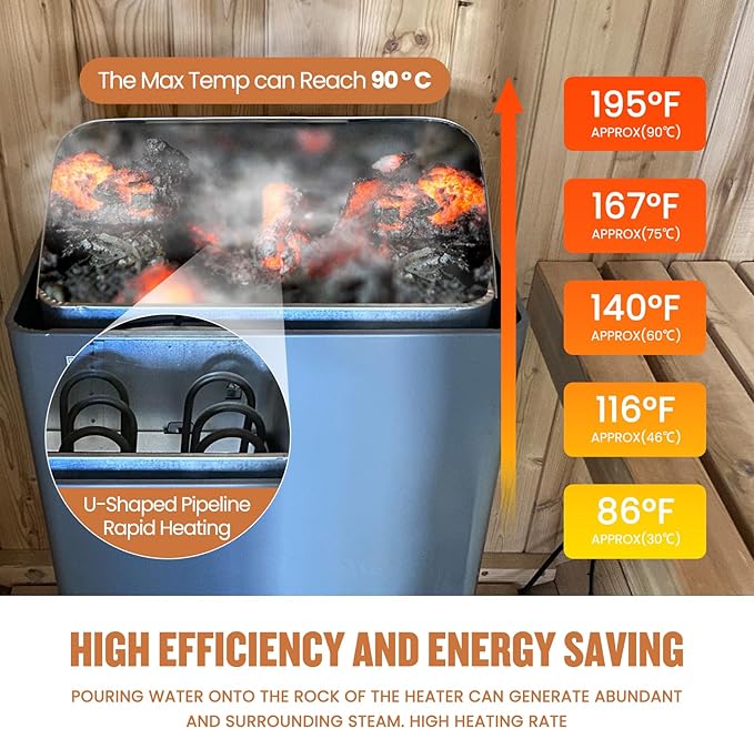OUTEXER Traditional Steam Sauna Home Spa Room - Image 2