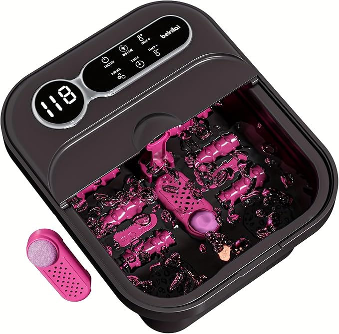 Foldable Automatic Heating Foot Spa Bath, Temperature-Controlled Foot Spa Basin by Beinilai