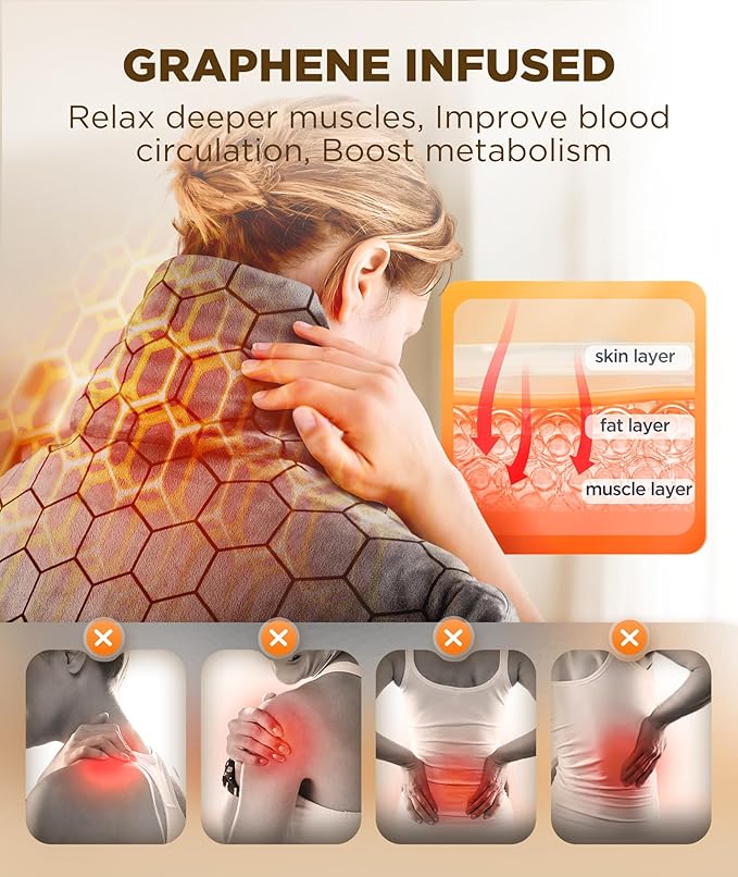 Graphene-Infused Heating Pad 3X Deeper Pain Relief, Weighted Instant Heating - Image 3