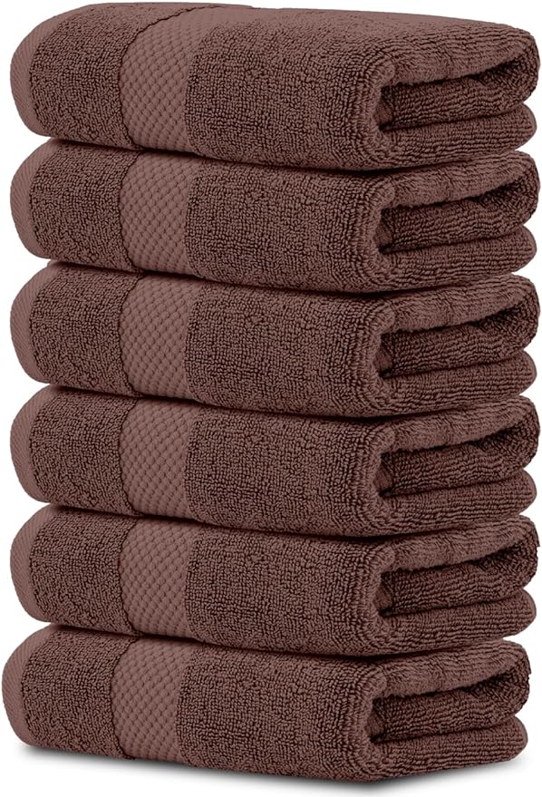 White Classic Luxury Brown Hand Towels by WhiteClassic