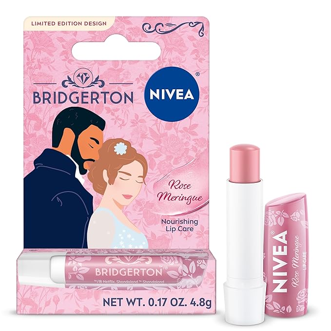 NIVEA Rose Meringue Lip Balm, Nourishing Lip Care, Bridgerton Limited Edition by Nivea