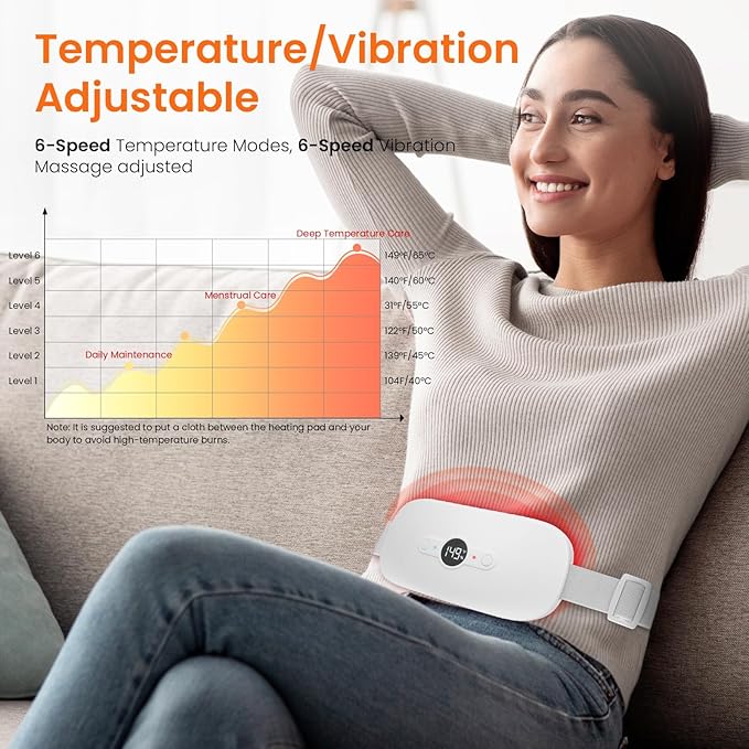 NOWWISH Heating Pad for Period Cramps Pain Relief, Portable Electric Cordless - Image 4