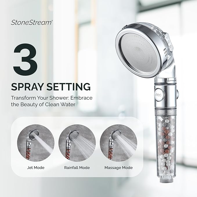 Original StoneStream EcoPower High Pressure Handheld Shower Head - Image 4