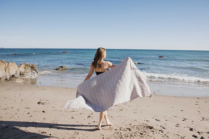 InfuseZen Stonewashed Turkish Bath & Beach Towel –100% Organic Turkish Cotton - Image 3