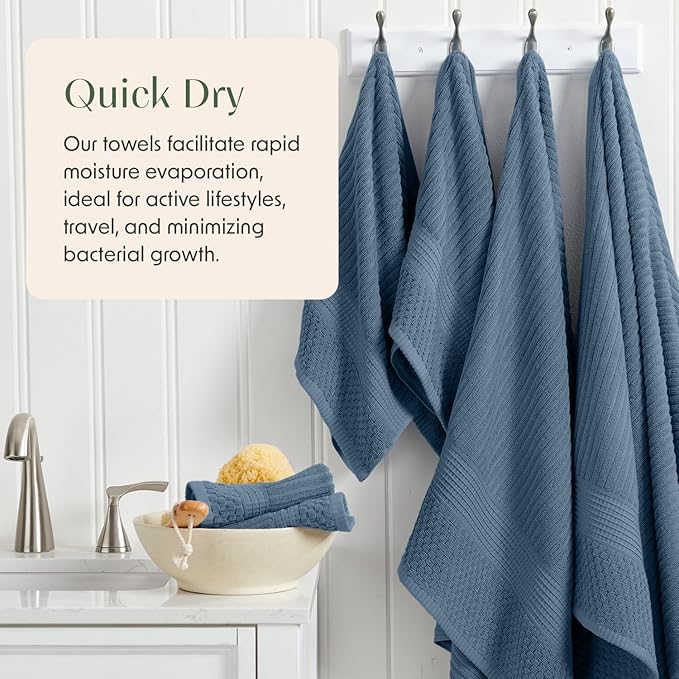Springtree Home 100% Cotton Bath Towel Set of 4 | Super Soft & Absorbent - Image 3