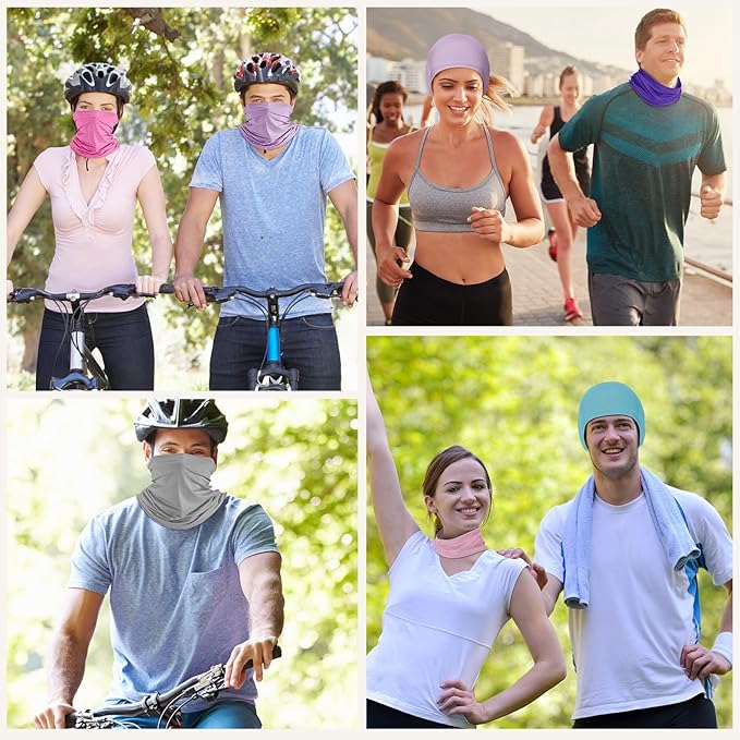 Geyoga 6 Pieces Summer UV Protection Cooling Neck Gaiter Face Clothing Neck - Image 6