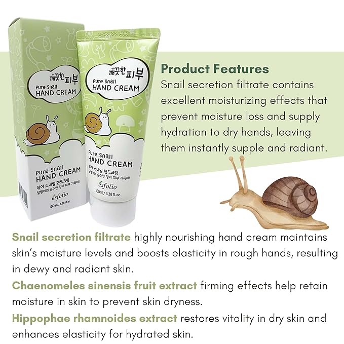 esfolio Pure Skin Snail Hand Cream – Deep Moisturizing & Restoring Hand Lotion - Image 5