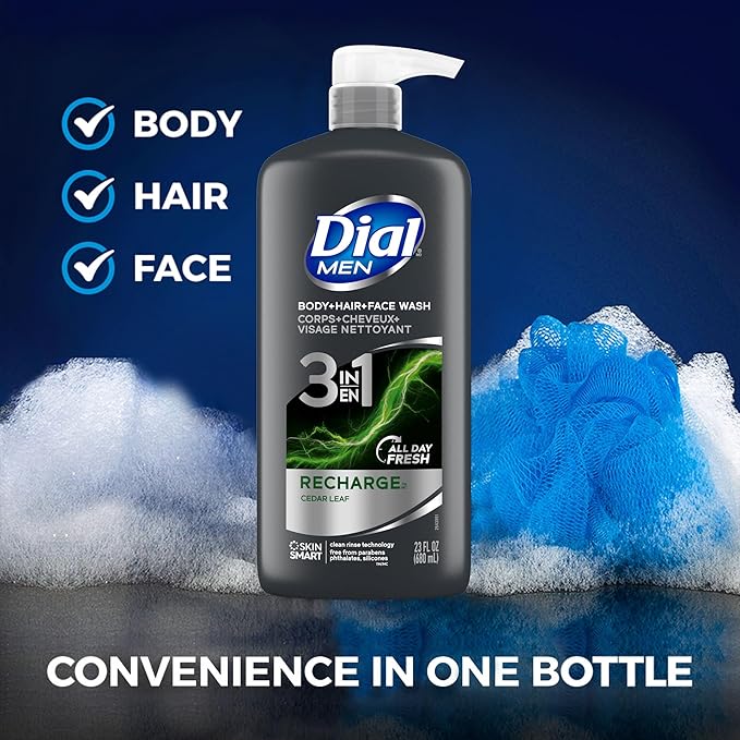 Dial Men 3in1 Body, Hair and Face Wash, 69 fl oz - Image 4